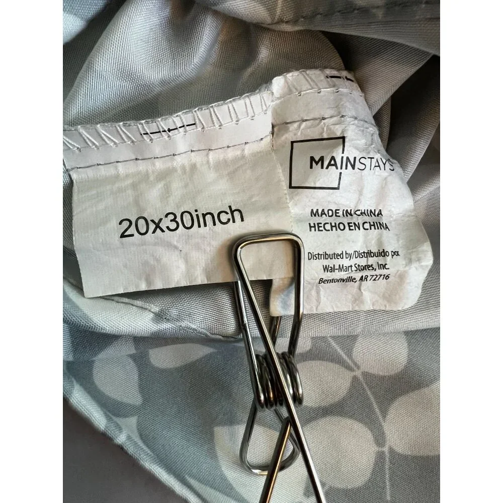 Mainstays Bedding Set 4 pce Full Size Gray White‎ Leaf Print Polyester